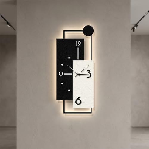 YHTCSXMD 3D LED Wall Art with Silent Clock, Modern Sandstone Wall Decor by Unknown