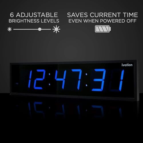 Ivation Oversized Digital Wall Clock - Image 4