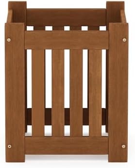 Furinno TIOMAN Planter Box, Hardwood Flower Box, Cube Garden Box, in Teak Oil - Image 6