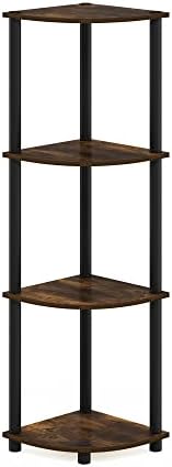 Furinno TURN-N-TUBE Corner Shelf, 4-Tier Corner Bookshelf, Display Storage - Image 6