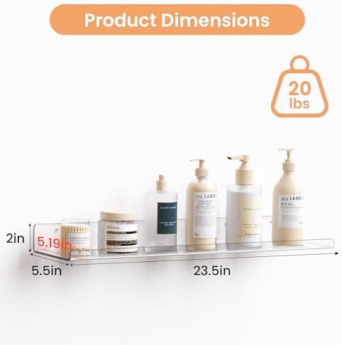 upsimples 23.6" Acrylic Shelves - Image 3