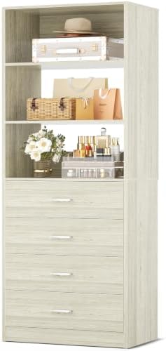 Aheaplus Closet Drawers System, 21.3" Wood Closet Organizer by Aheaplus