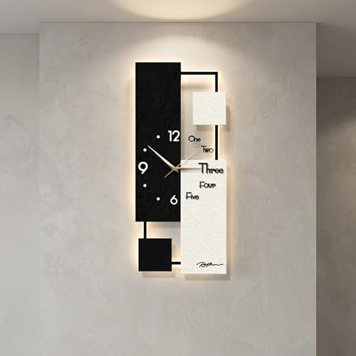 YHTCSXMD 3D LED Wall Art with Silent Clock, Modern Sandstone Wall Decor by Unknown