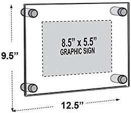 Azar Displays 105511-BLK Acrylic Floating Double Panel Wall Frame, 8.5" x 5.5" - Image 3