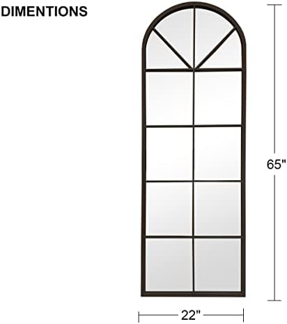65×22" Arched Window Finished Full Length Mirror, Wall Mirror - Image 2