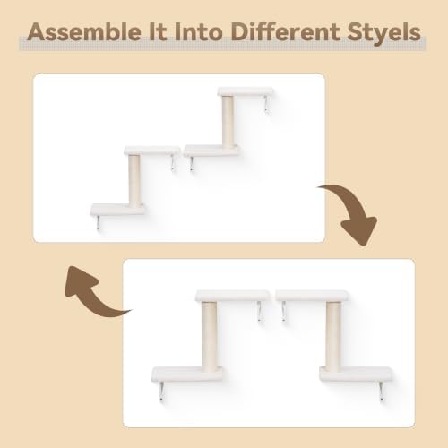 Meecal 6‑in‑1 Cat Wall Shelves, Wall Mounted Cat Furniture Set, Cat Shelves - Image 2