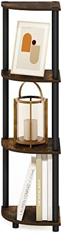 Furinno TURN-N-TUBE Corner Shelf, 4-Tier Corner Bookshelf, Display Storage - Image 5