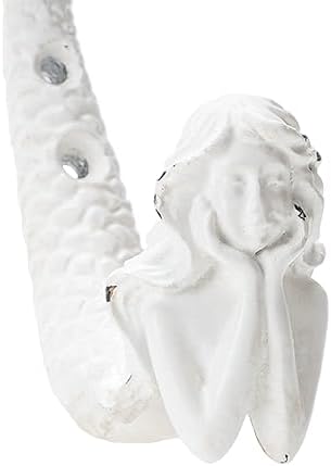 SOFFEE DESIGN 4pcs White Mermaid Shape Metal Coat Hooks, Playful Mermaid Design - Image 6