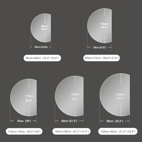 35.4" x 23.6" Modern Half Moon LED Mirror - Image 3
