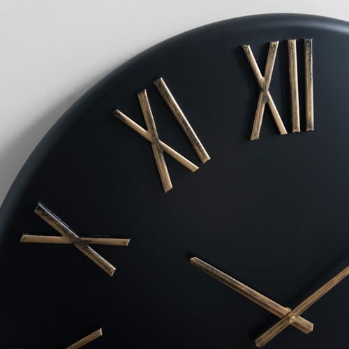 Large Modern Wall Clock, 24 inch, Matte Black, Metal Face, Quartz Movement - Image 6