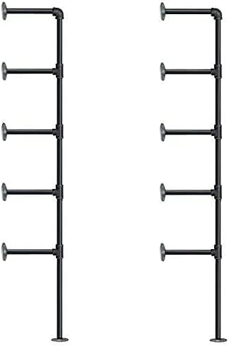 Industrial Retro Wall Mount Iron Pipe Shelf, DIY Open Bookshelf, Hung Bracket - Image 4