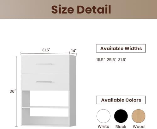ROOMTEC 31.5" 2 Drawer Short Tower Closet Unit, Modular Closet System - Image 2