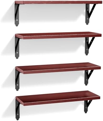 ROMGUAR CRAFT Wood Wall Floating Shelves Set of 4 by ROMGUAR+CRAFT
