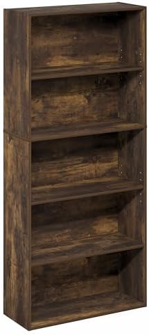 Furinno Jaya Book Shelf, 5-Tier Bookshelf, 52 Inch Tall Standing Bookcase - Image 6