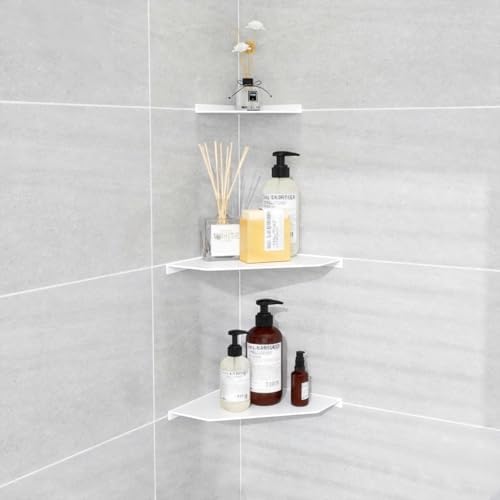 6 Inch White Floating Corner Shelf Wall Mounted, Triangle Decorative Shelf - Image 2