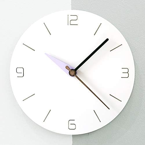 Stephanie Imports Modern Minimalist White & Pastel Purple Silent Wall Clock - Image 2