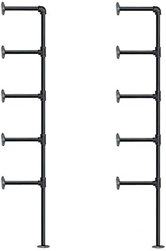 Industrial Retro Wall Mount iron Pipe Shelf, DIY Open Bookshelf, Hung Bracket - Image 4