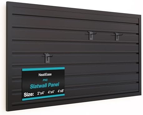 NeatiEase Slatwall Panel Wall Storage Systems, 2 x 4ft Slat Wall Paneling by NeatiEase