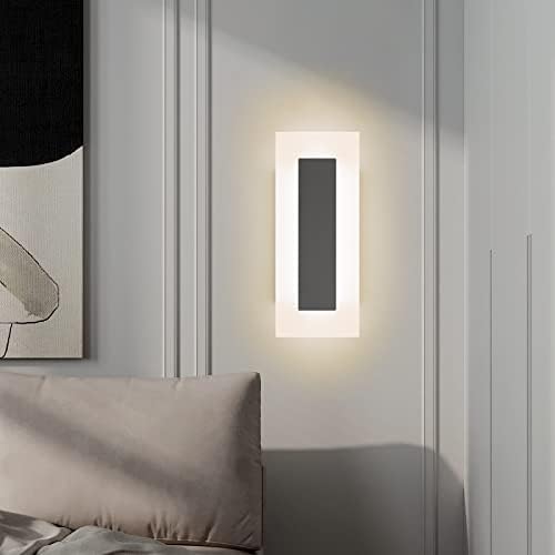LMQNINE Modern LED Acrylic Black Wall Sconce Warm White Light 3000K - Image 3