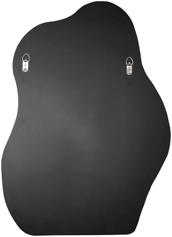 Irregular Asymmetrical Wall Mirror, 36x24 Inch Black Bathroom Mirror - Image 7