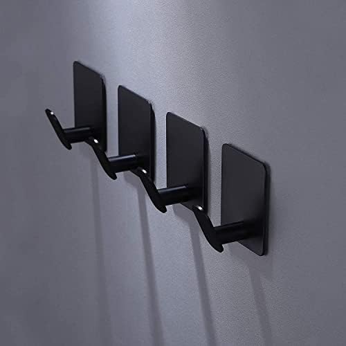 DELITON 26lb Heavy Duty Adhesive Towel Hooks, No-Damage 4 Pack Matte Black - Image 2