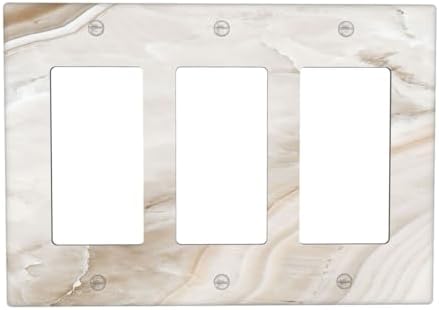 Light Switch Covers Beige Marble Pattern 3 Gang Rocker Electrical GFCI by Lightswitchcovers