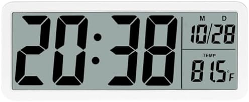8.5" Large Digital Wall Clock, Battery or Plug in Operated, LCD Digital Clock by SwlatUtokf
