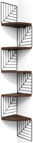 Love-KANKEI Corner Wall Shelf 5 Tier, Solid Wood by Love-KANKEI