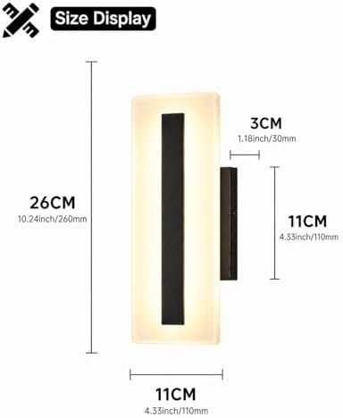 Modern Dimmable LED Wall Sconce 1 Pack, 7W Black Wall Light 3000K Warm White - Image 7