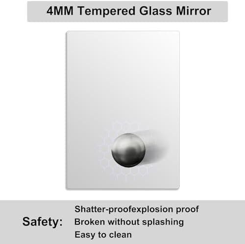 Bathroom Mirror for Over Sink 24x16 Inch Frameless Wall Mirror Rectangle - Image 5