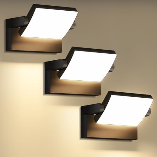 3 Pack Outdoor LED Wall Lights 40W 350°Rotation 3000K IP65 Waterproof by GXXGLEDWallLights
