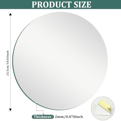 10 inch Glass Round Mirror Tile - Image 2