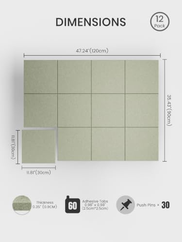 Bumusty 48"x 36" Large Felt Bulletin Board Tiles - Image 2