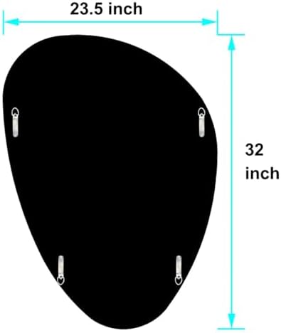 DMDFIRST Modern Irregular Shaped Wall Mirror – 32x23.5 Inch Decorative Oval - Image 7