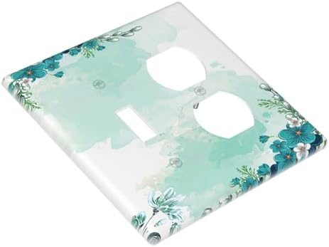 Wallplates Blue Green Flowers Light Green Watercolor Patterns 1 Toggle 1 Duplex - Image 3