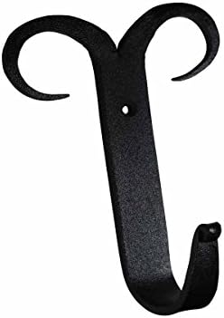 Renovators Supply Manufacturing Scroll Single Wall Hook, Wrought Iron Black by RenovatorsSupplyManufacturing