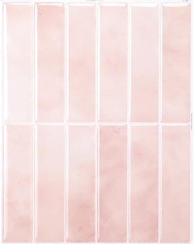 Smart Tiles Peel and Stick backsplash, Stacked Powder Pink by SmartTiles-OriginalPeelandStickBacksplashTiles