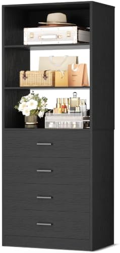 Aheaplus Closet Drawers System, 21.3" Wood Closet Organizer by Aheaplus