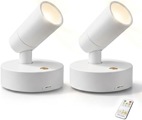 Magnetic Rechargeable Picture Light 2 Pack, Wireless Art Spotlight by Lsoppn