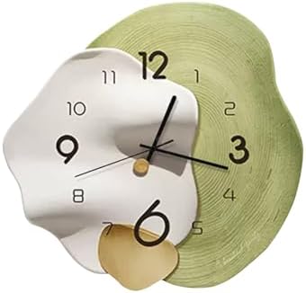 Ergocar Wall Clock, Art Deco Without Ticking Sounds Modern Crystal Porcelain by Ergocar