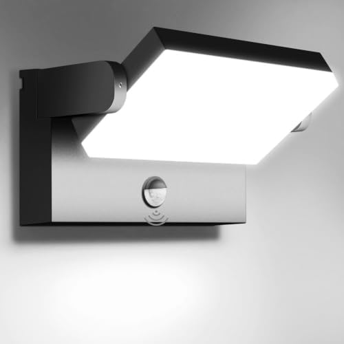 60W Motion Sensor Outdoor Wall Lights 360° Rotatable LED Panel 5000K by DreamEeve