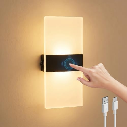 Wall Sconce, LED Wall Lights for Room Decor, Touch Control by SURPALIG