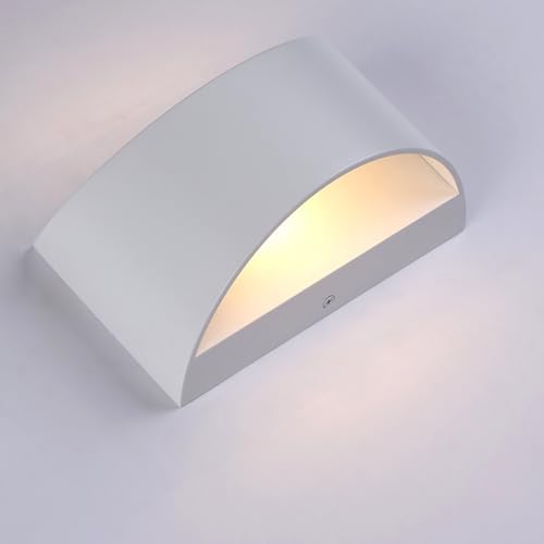 White Modern LED Wall Sconce Hardwired Indoor Wall Lights Set of 2 Up and Down - Image 2