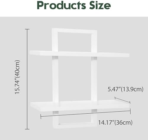 Floating Shelves for Wall, Decorative Wall Shelves Black, Plants Shelf Framed - Image 3