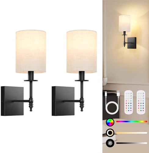 14 inch Battery Operated Wall Sconces Set of 2 by BestChoiceforYourLife