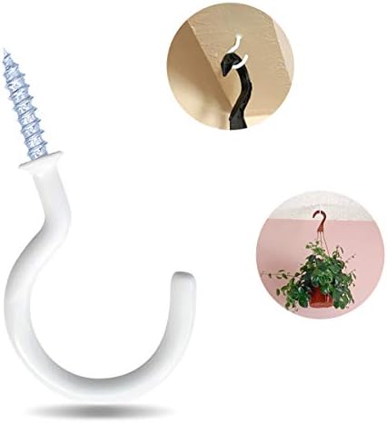 yuntop 12 Pack Vinyl Coated Ceiling Hooks, Screw-in Mug Hooks - Image 7