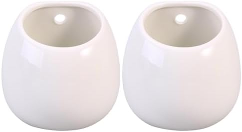 HOMSFOU 2-Pack Hanging Ceramic Planters Whiteware Pots by HOMSFOU