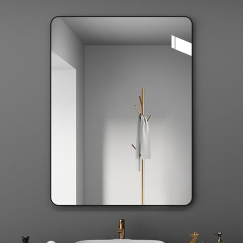Metal Framed Bathroom Mirror Vanity Rectangle Wall Mounted Modern Mirrors by Unknown