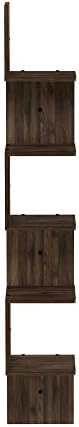 Furinno Rossi 5-Tier Wall Mount Floating Corner Square Shelf, Columbia Walnut - Image 7