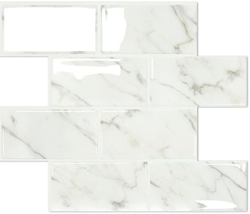 STICKGOO 10-Sheet Subway Tile Peel and Stick Backsplash, Self Adhesive Vinyl by STICKGOO